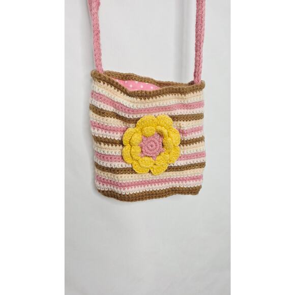 Matilda Jane Small Kids Crochet Purse With Yellow Flower  7"x 7" new with tags - Picture 2 of 9